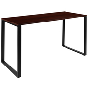 Flash Furniture Commercial Grade Industrial Style Office Desk, 55" Length, Mahogany GC-GF156-14-MHG-GG